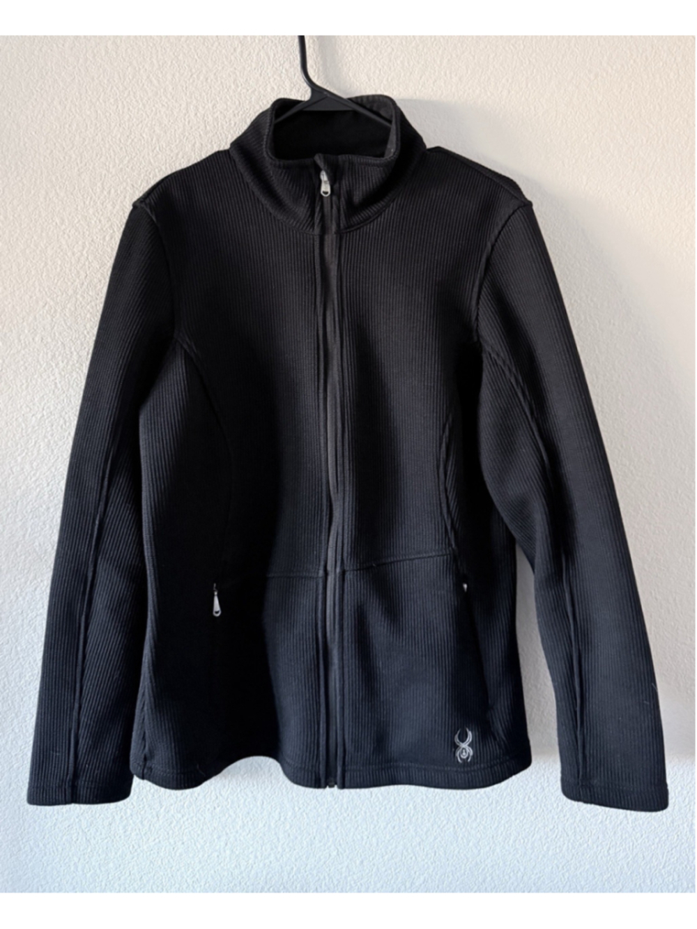 Spyder Core Sweater Jacket XL Black Full Zip Fleece Lined Gorpcore Après Ski